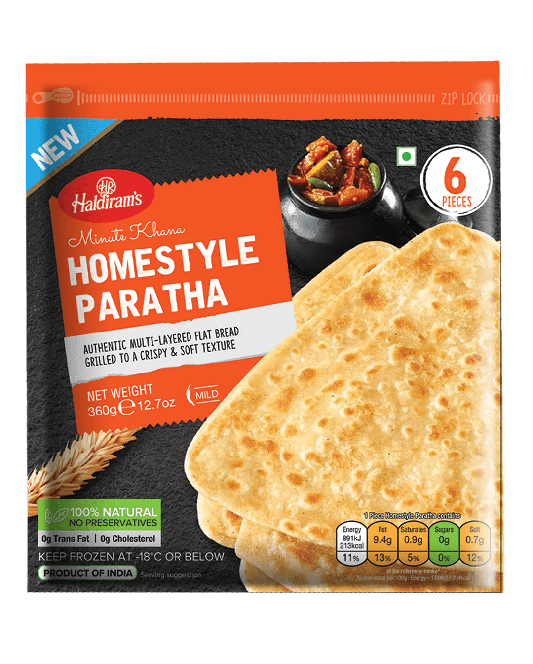 Haldiram Home Style Plain Paratha 360g