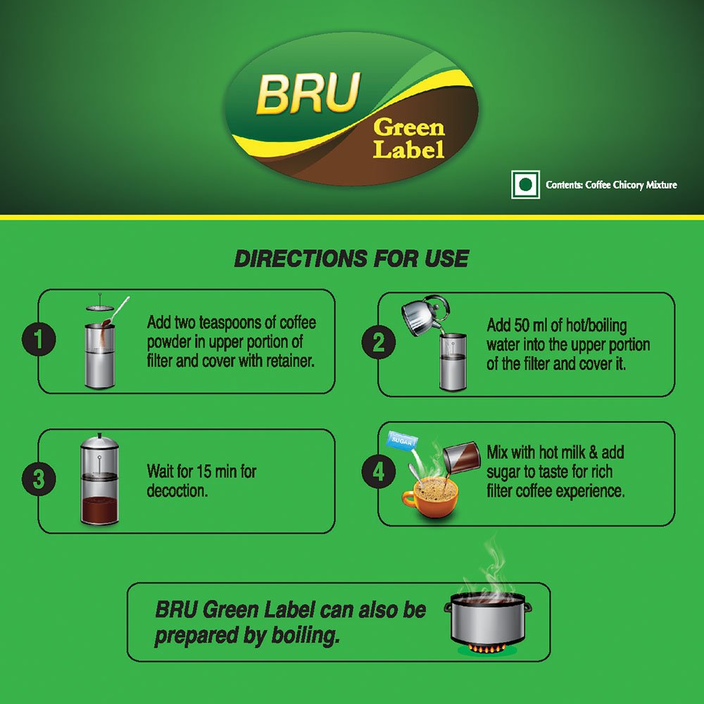 Bru Coffee Green Label (Decoction) 200G